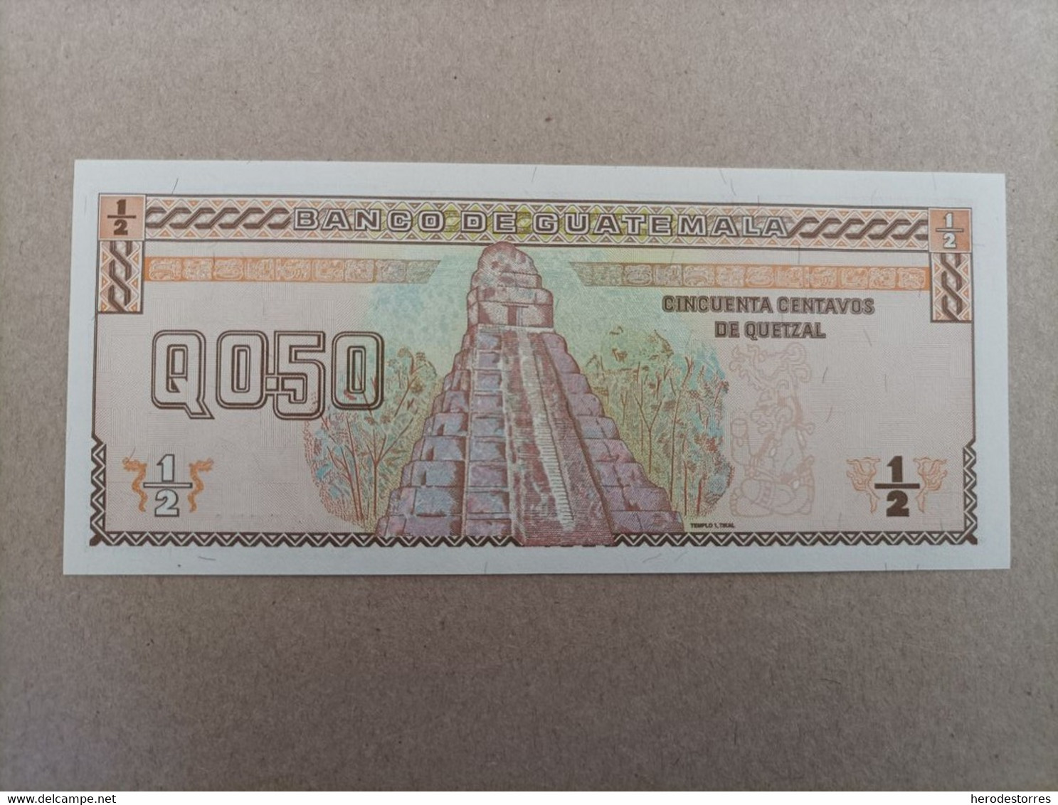 Billete De Guatemala De 50 Centavos De Quetzal Serie AA, UNC - Guatemala