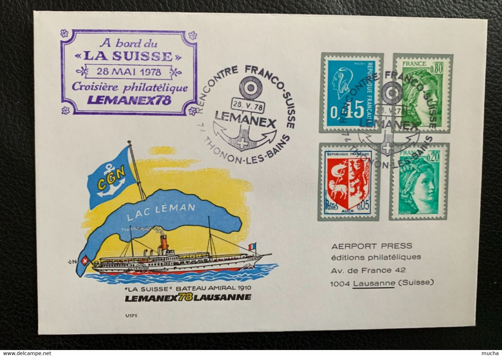 18232 -  Suisse Lemanex 78  Croisière Philatélique à Bord Du "La Suisse"  Rencontre Franco-Suisse Thonon 28.05.1978 - Schiffe