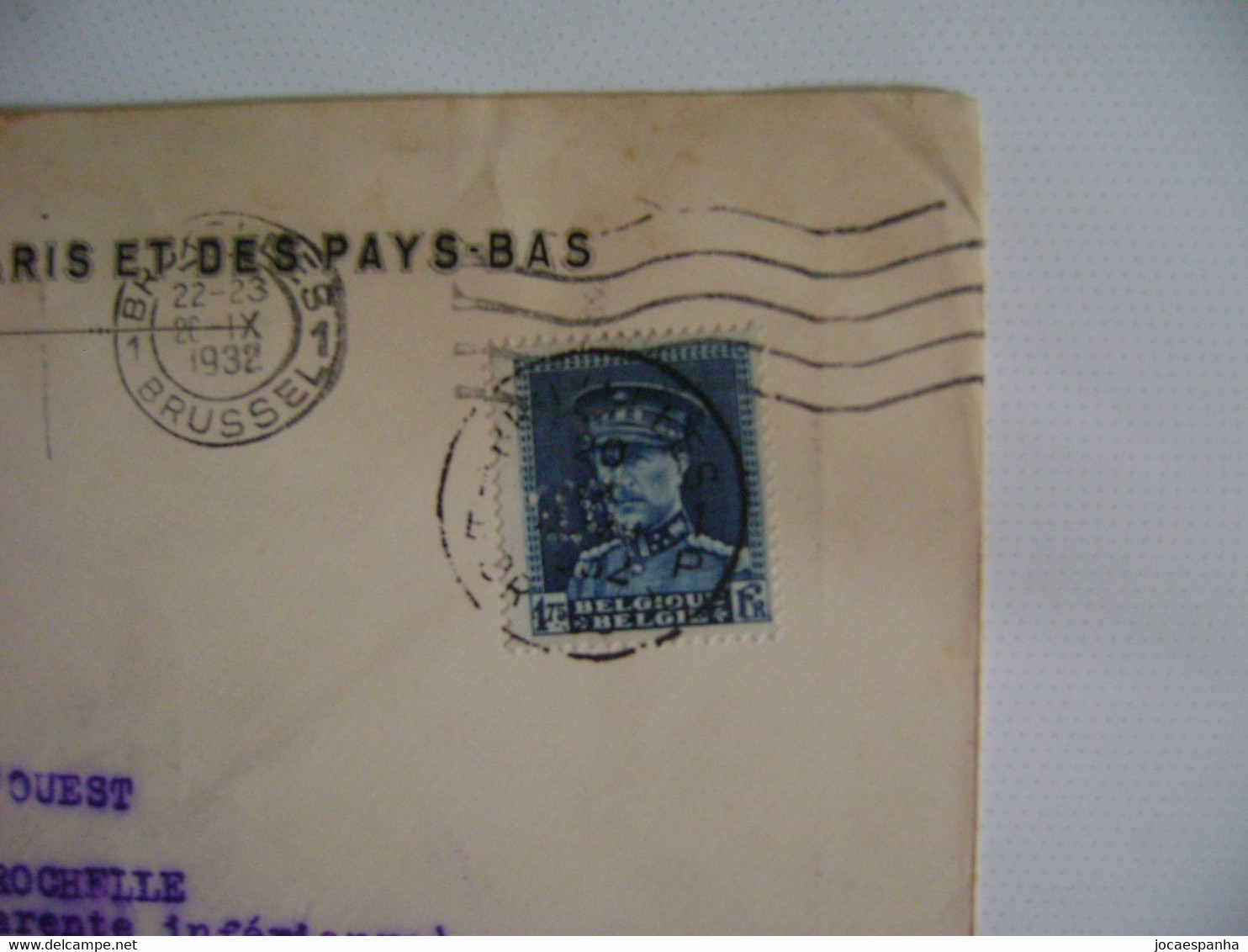 BELGIUM / BELGIQUE - ENVELOPE SENT FROM BRUSSELS / BRUXELLES TO LA ROCHELLE (FRANCE) IN 1932 IN THE STATE - 1909-34