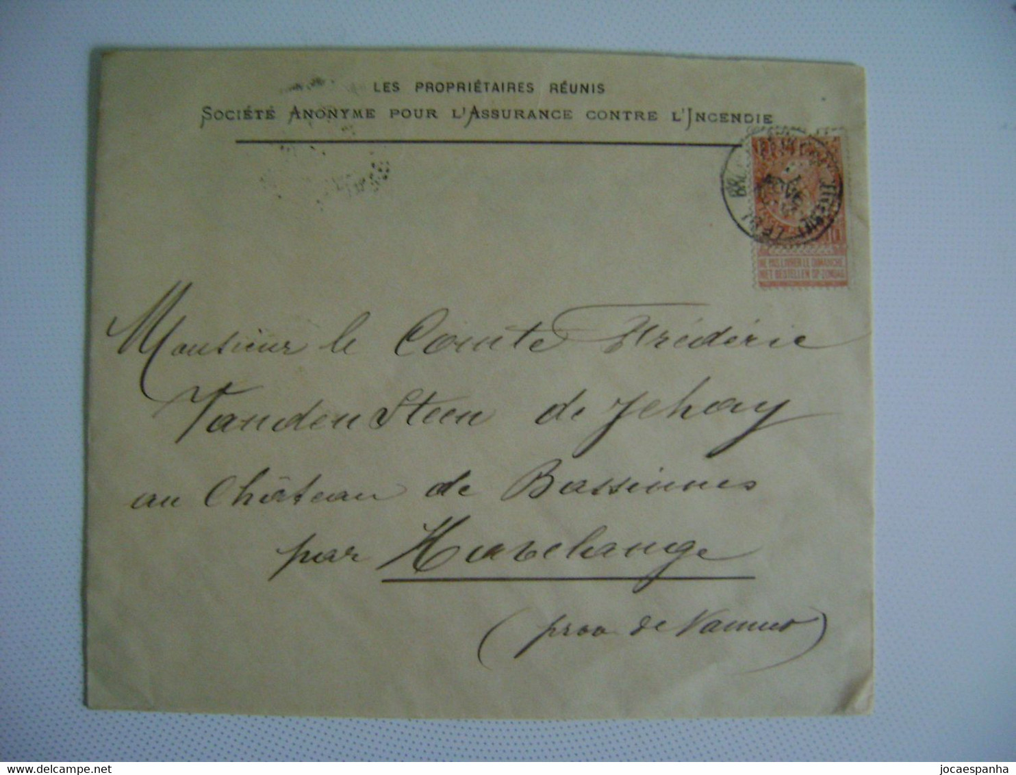 BELGIUM / BELGIQUE - ENVELOPE SENT FROM BRUXELLES (?) TO HAVELANGE WITH PERFIN IN 1897 IN THE STATE - 1863-09