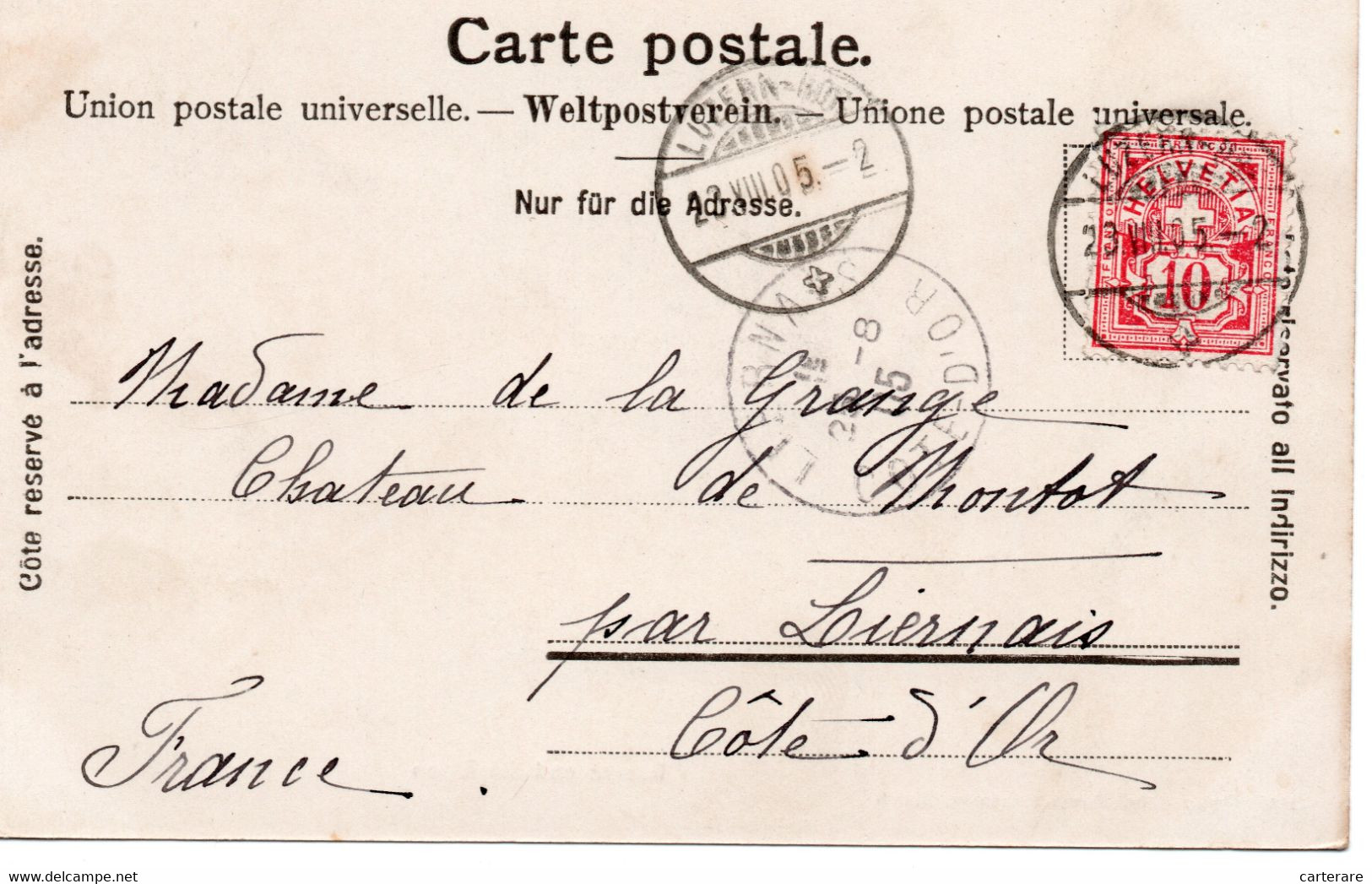 SUISSE,SWITZERLAND,SVIZZERA,HELVETIA,SWISS,SCHWEIZ ,LUCERNE,LUZERN,1905,CORRESPONDANCE CHATEAU,RARE - Lucerne