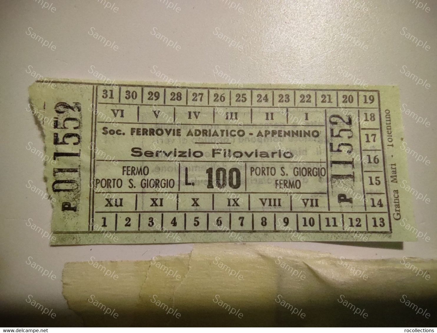 Italia Railway Ticket Bigietto Ferrovie Adriatico Porto S. Giorgio - Fermo - Europa