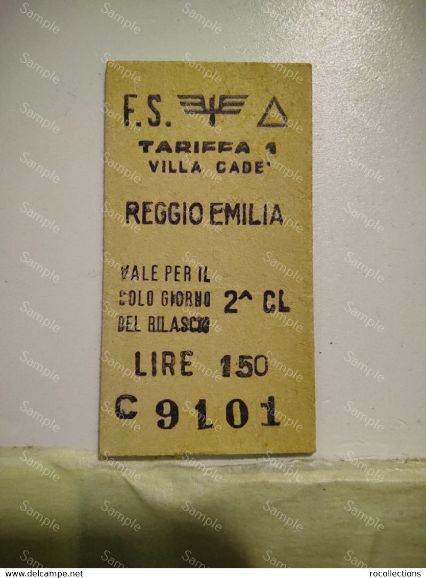 Italia Ticket Railway Treno Biglietto VILLA CADE' - REGGIO EMILIA - Europa