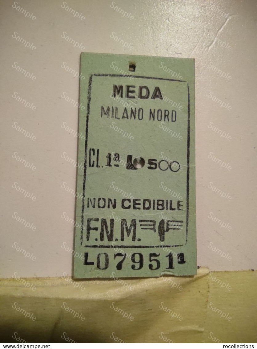 Italia Ticket Railway Treno Biglietto MEDA - MILANO NORD - Europe