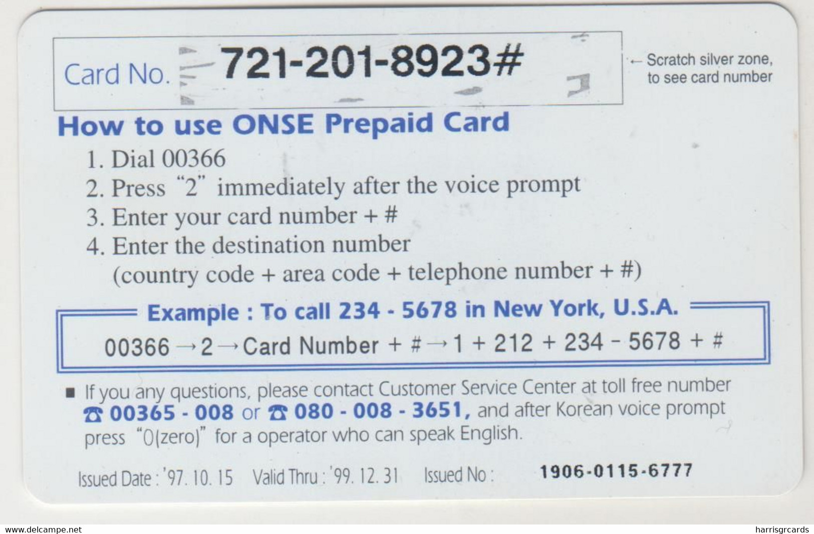 KOREA SOUTH - European Sights ,ONSE Prepaid Card 10.000 ₩ South Korean Won , Used - Corée Du Sud