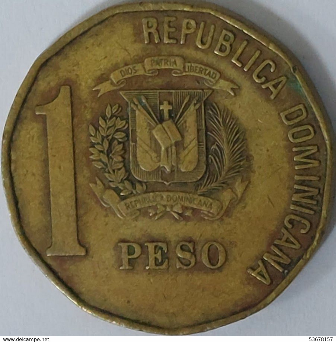 Dominican Republic - 1 Peso, 1993, KM# 80.2 - Dominicaine