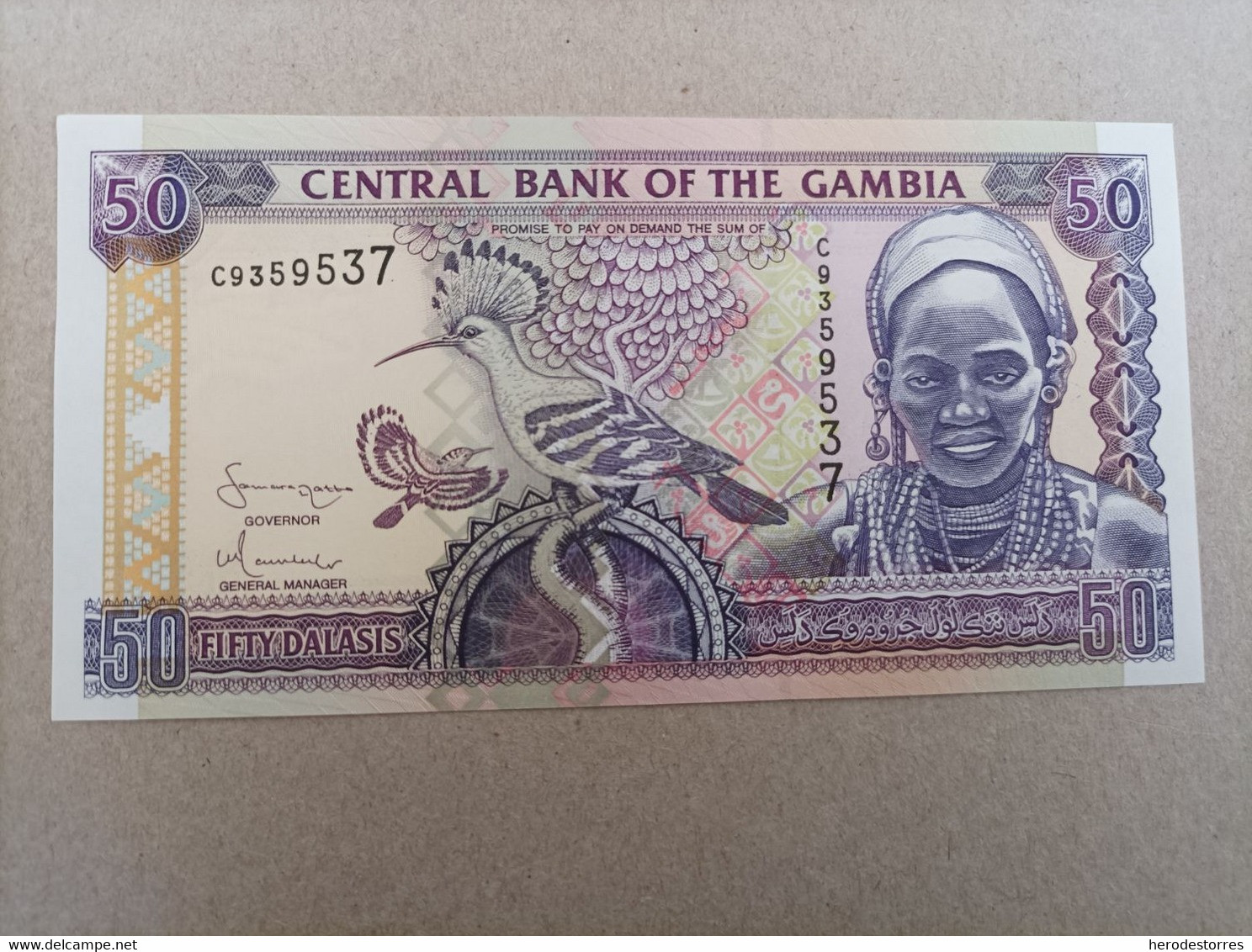 Billete De Gambia De 50 Dalasis, Año 2005, UNC - Gambia