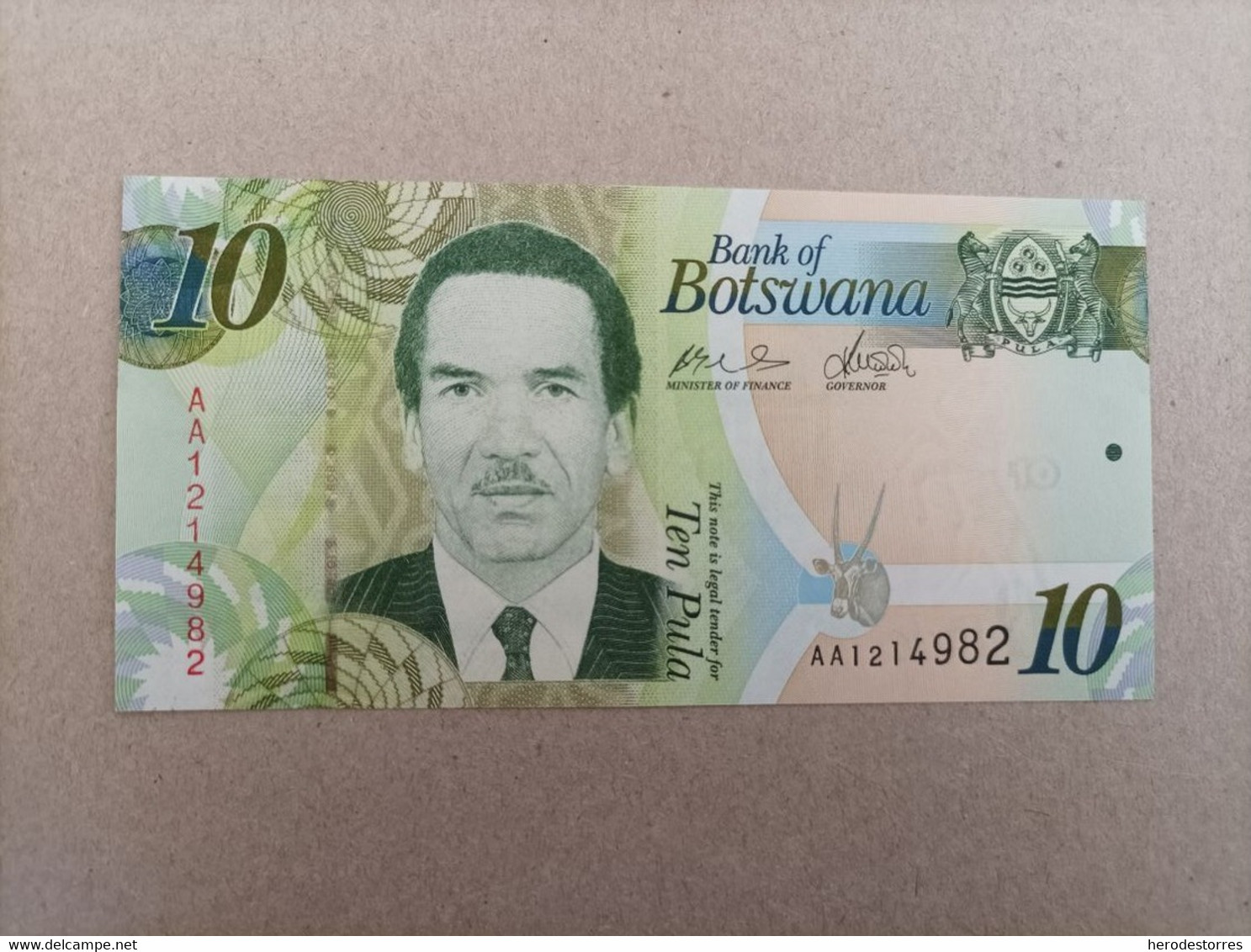 Billete De Botswana De 10 Pula, Año 2009 Serie AA, UNC - Botswana