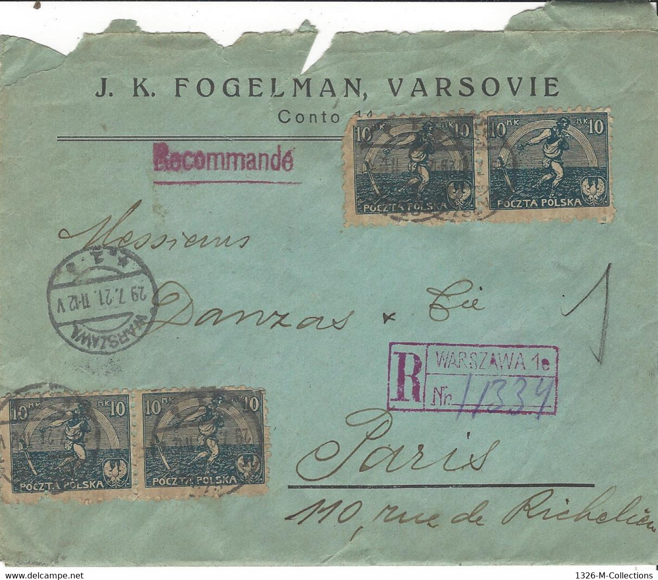 Enveloppe POLOGNE N° 224 X 4 Y & T - Briefe U. Dokumente