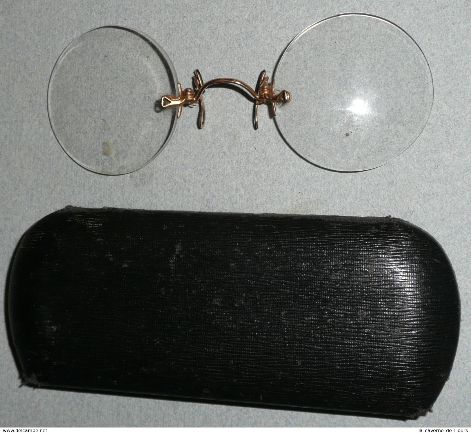 Rare Ancienne Paire De Lunette/pince-nez Binocles/besicles, Monture Or Et Verre - Glasses