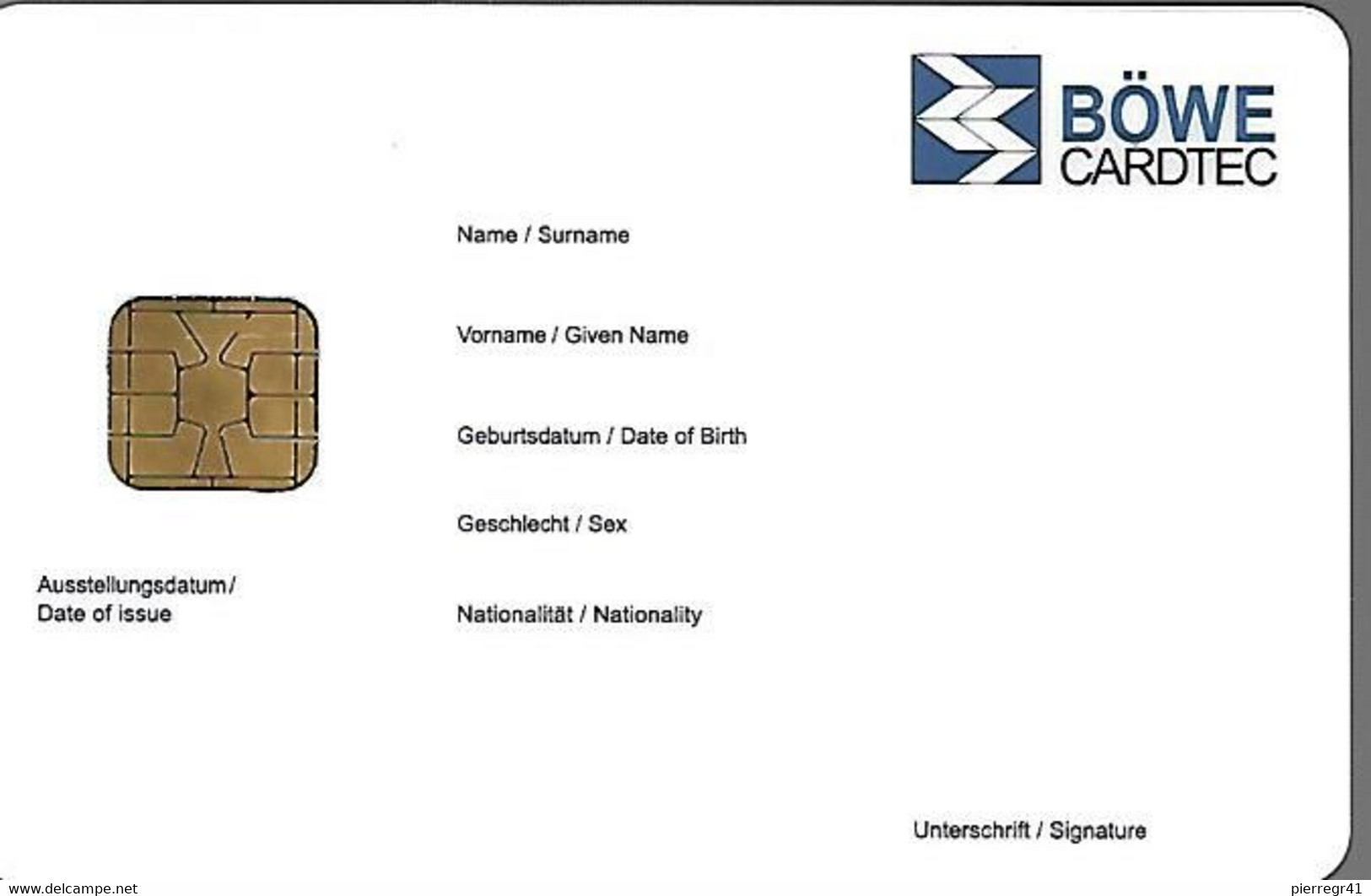 -CARTE-PUCE-CB-BANQUE BOWE CARDTEC-Non Nominative-FACTICE-MODELE-Plastic Epais Glacé-TBE-RARE - Disposable Credit Card