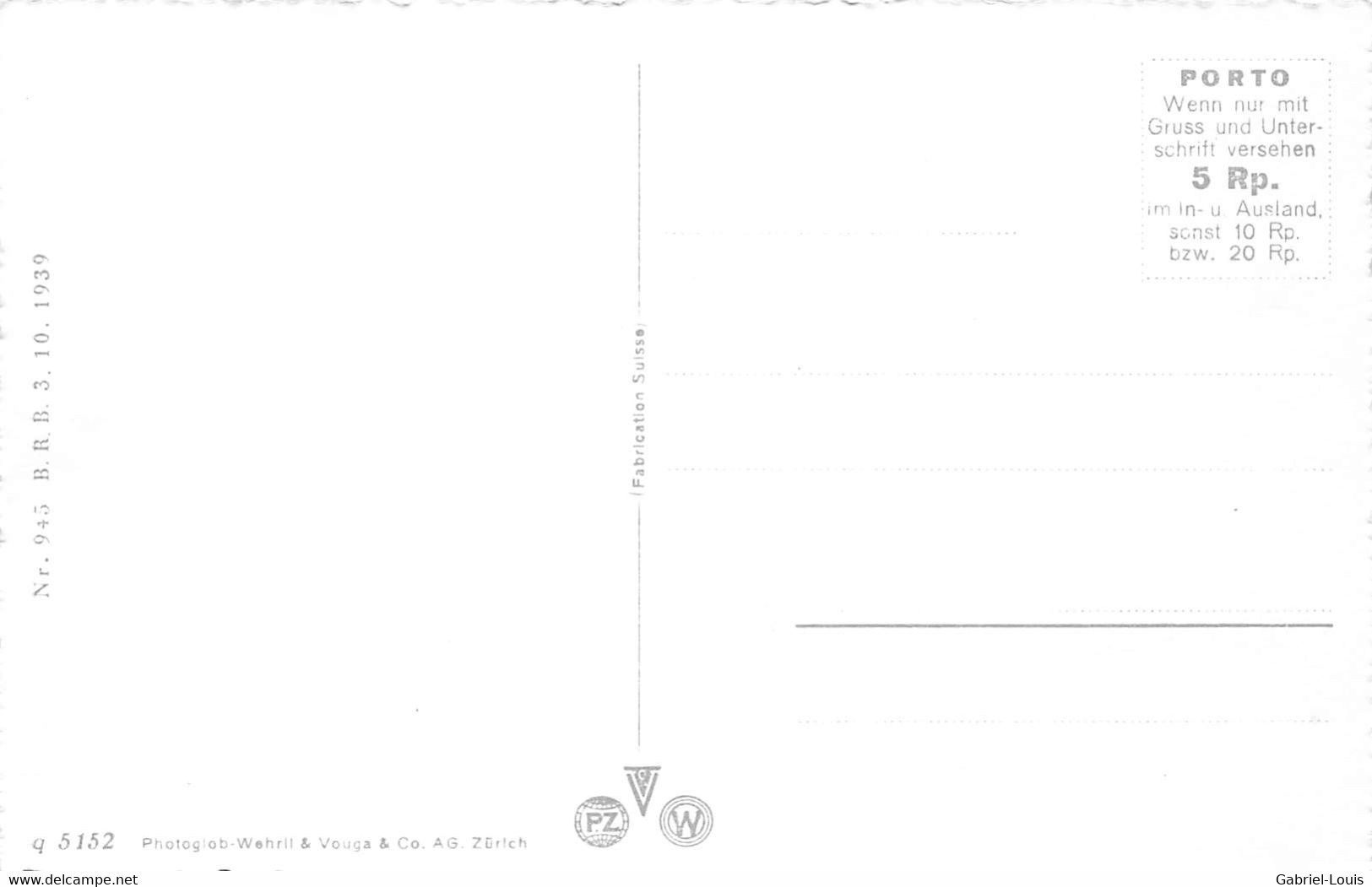 Gstaad Et Le Palace Visa De Censure 1939 - Gstaad