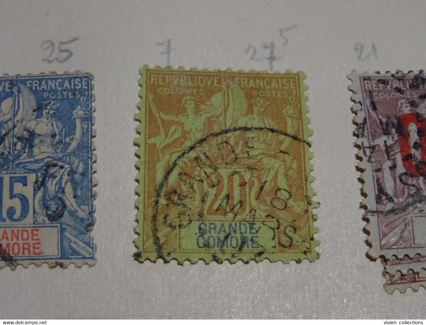 Grande Comores Timbre Au Type Groupe 20 Centimes N° 7 Oblitéré - Used Stamps