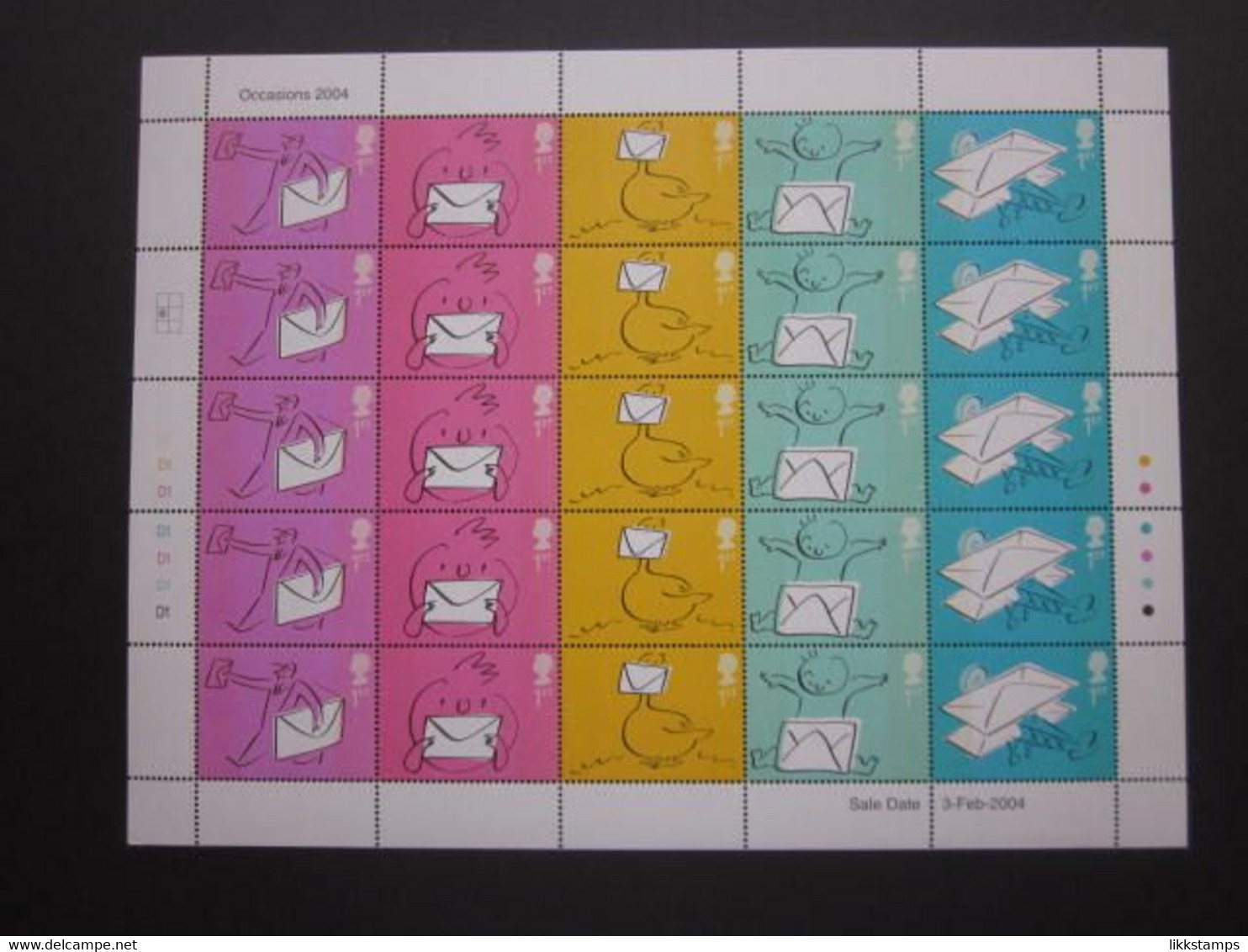 2004  'OCCASIONS' STAMPS COMPLETE UNFOLDED SHEET OF 25  #SS0077 - Neufs