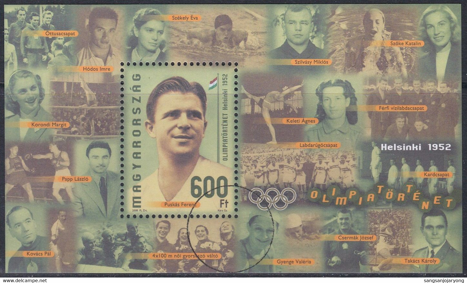 Specimen, Hungary Sc4097 Ferenc Puskas (1927-2006), 1952 Olympics Soccer Team Player, Jeux Olympiques - Verano 1952: Helsinki