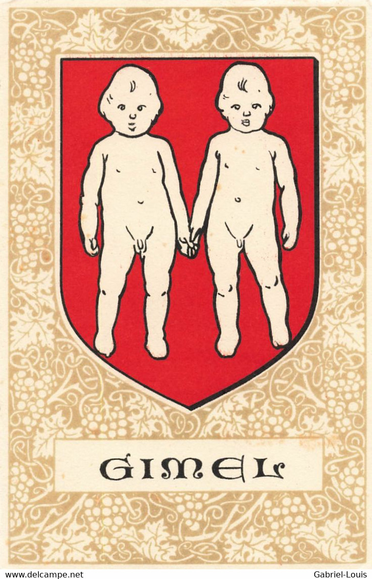 Drapeau Armoiries Commune De Gimel ( Feuillet De Papier Sans Le Carton Au Dos Pour En Faire Une Carte Postale) - Gimel