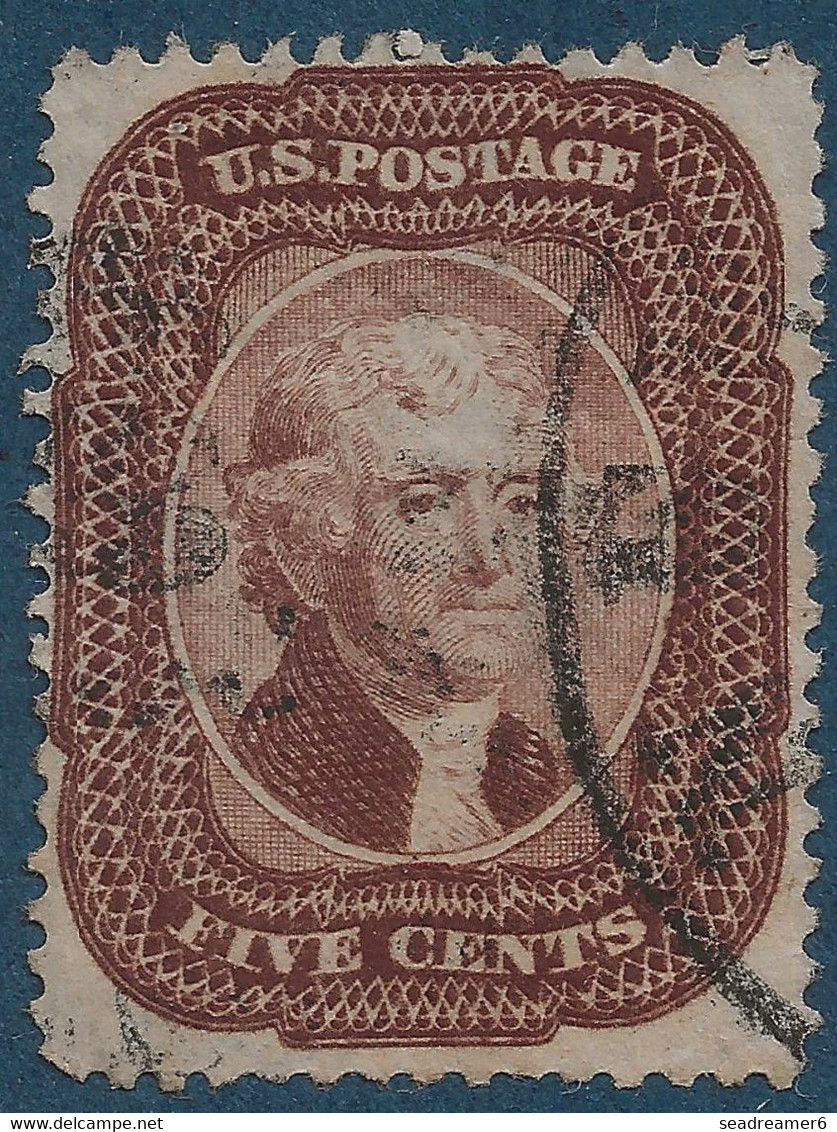 Etats Unis 1857/60 N°12a 5c Cents Marron Type I Oblitéré TTB - Oblitérés