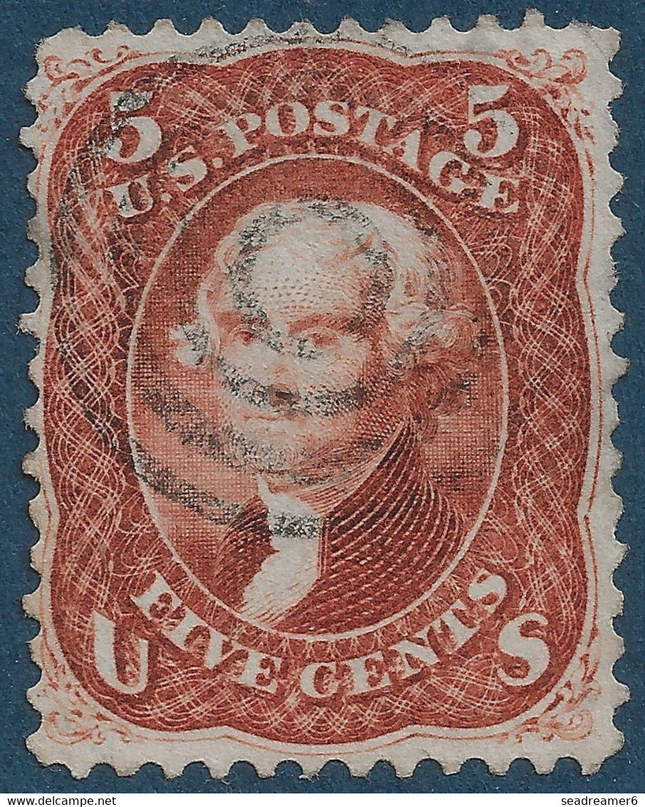 Etats Unis 1861 N°21a 5c Cents Brun Rouge Oblitéré TTB - Oblitérés