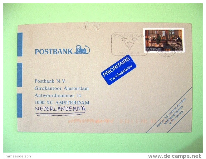 Sweden 1995 Cover To Holland - Bank Lion Logo - Bjorkborn Laboratory - Nobel - Briefe U. Dokumente