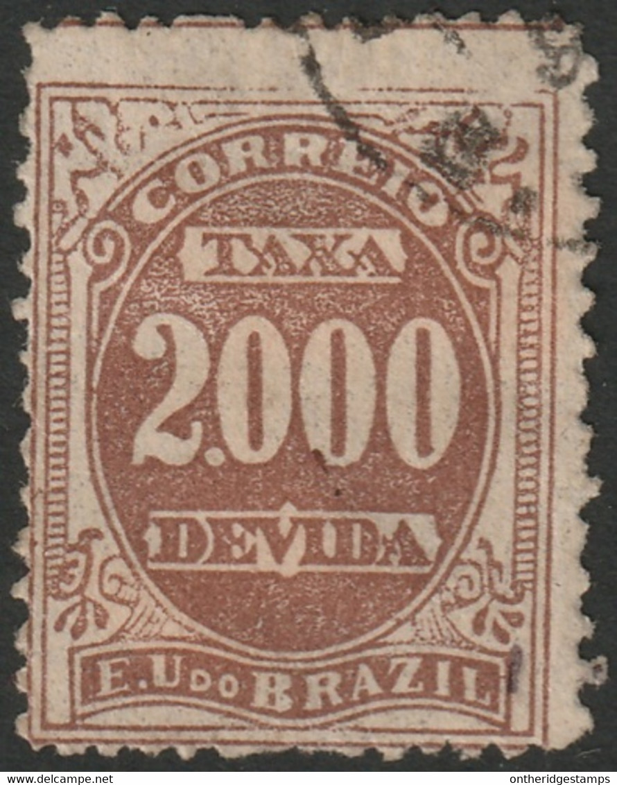 Brazil 1895 Sc J24d Bresil Yt Taxe 24 Postage Due Used Perf 13x11 Paper Adhesion - Strafport