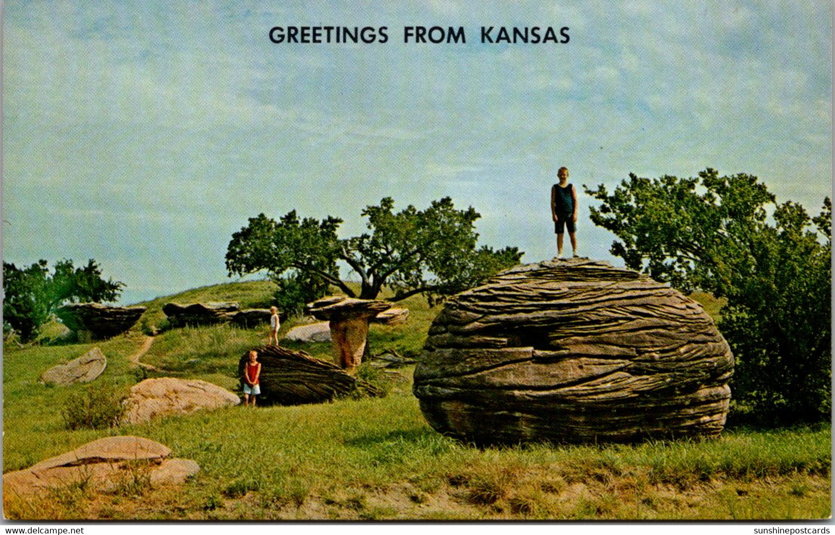 Kansas Greetings Showing Mushroom Park West Of Salinas - Salina