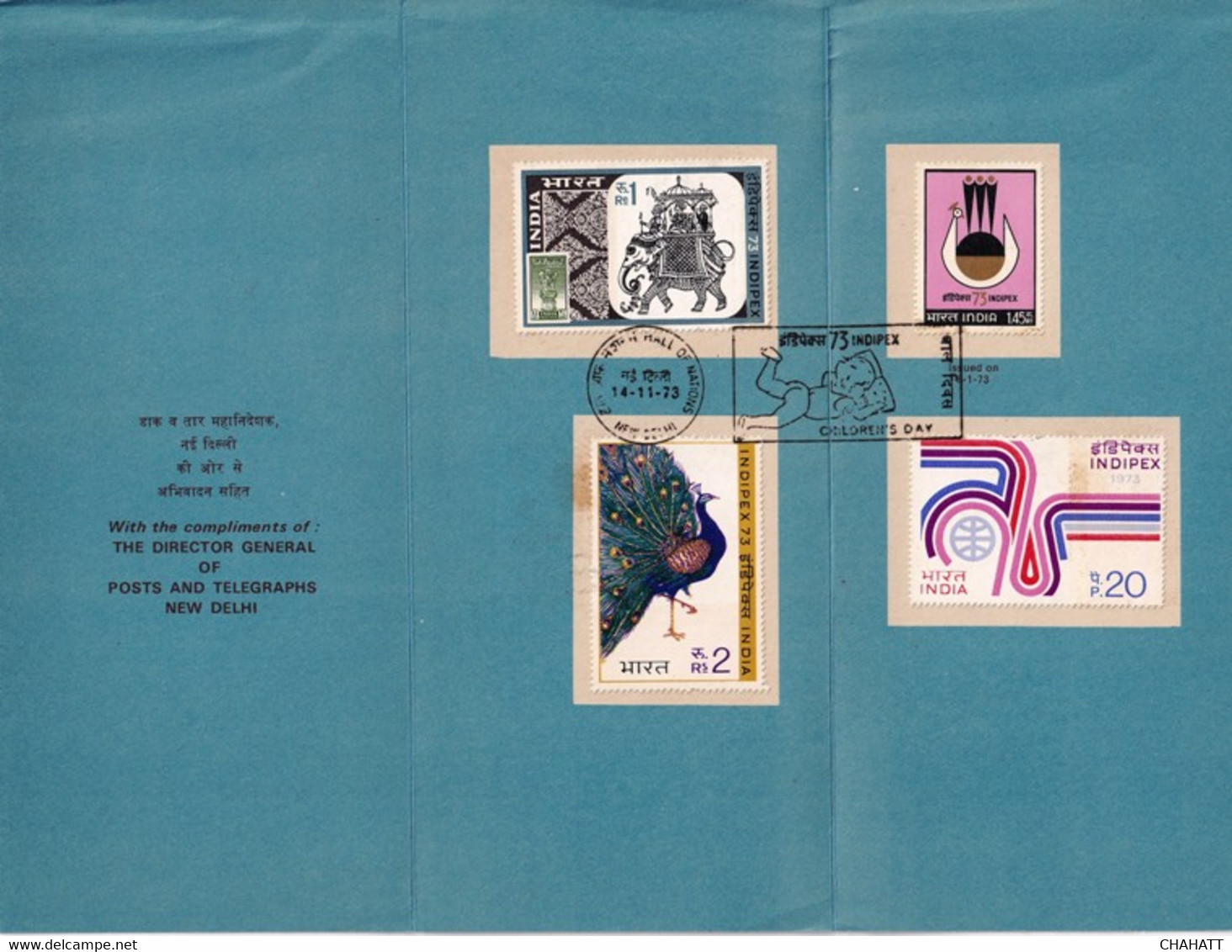 INDIPEX - 73 - PEACOCK AND OTHERS - FIRST DAY CANCEL- INFORMATION BROCHURE-SCARCE-BX2-38 - Colecciones & Series