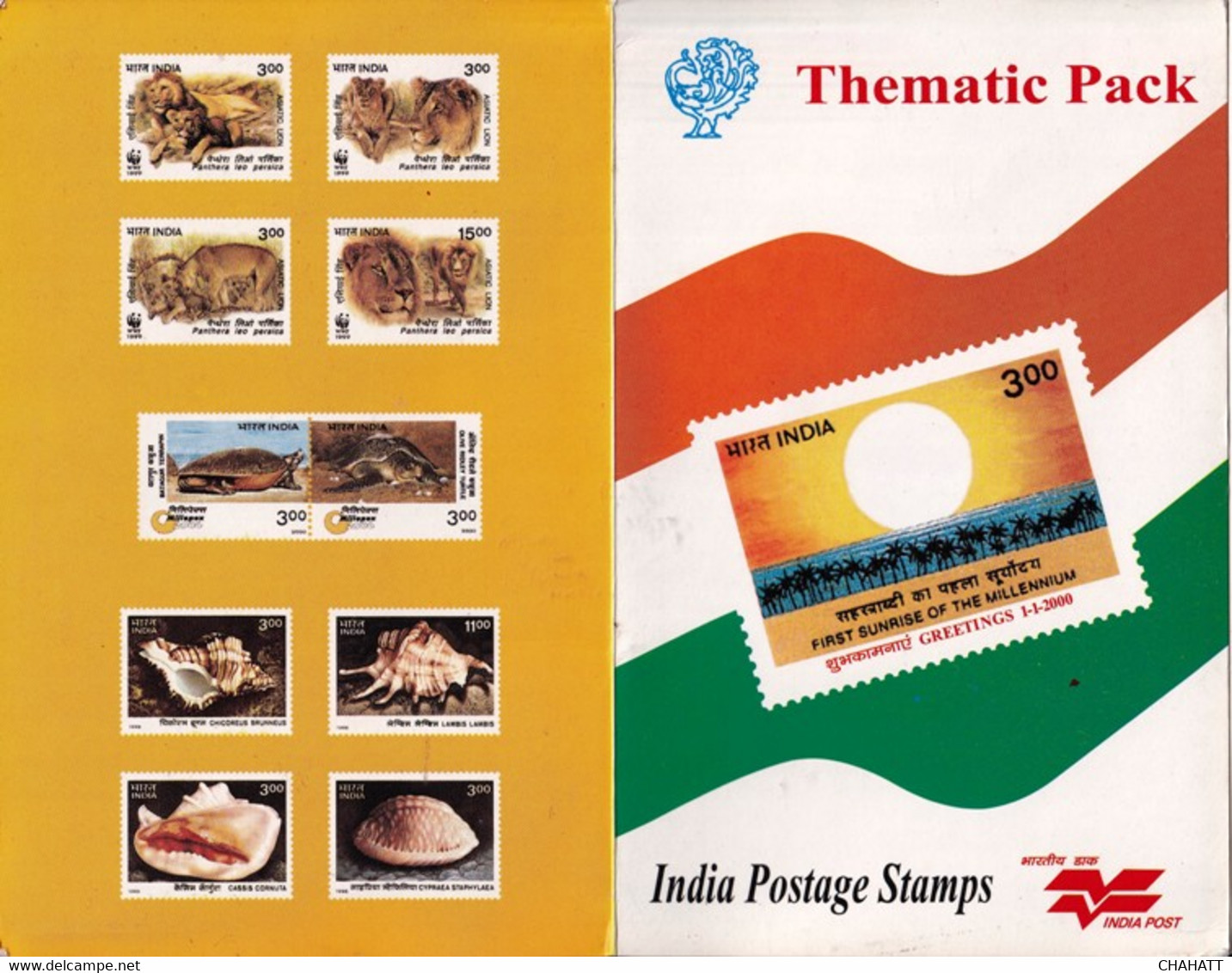 ASIATIC LIONS- WILD LIFE- FLOWERS-THEMATIC PACK-1999-MNH-SCARCE-BX2-38 - Collections, Lots & Series