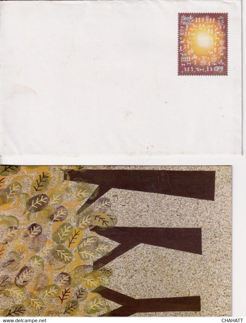 WARLI PAINTING- FOLK ART- PRE PAID COVER WITH GREETING CARD- INDIA POST- SCARCE-MINT-BX2-38 - Sin Clasificación