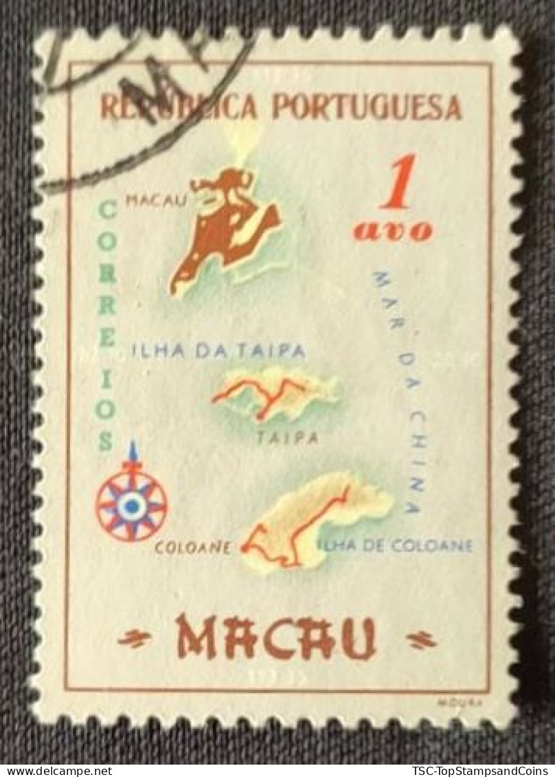 MAC5386U1 - Macau Geographic Map - 1 Avo Used Stamp - Macau - 1956 - Gebruikt