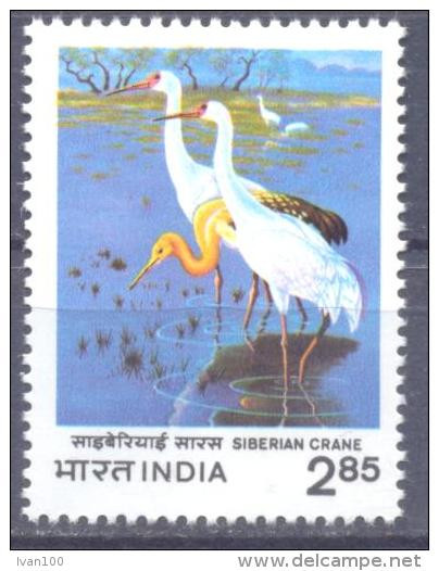 1983. India, Birds, Siberian Crane, 1v, Mint/** - Ungebraucht