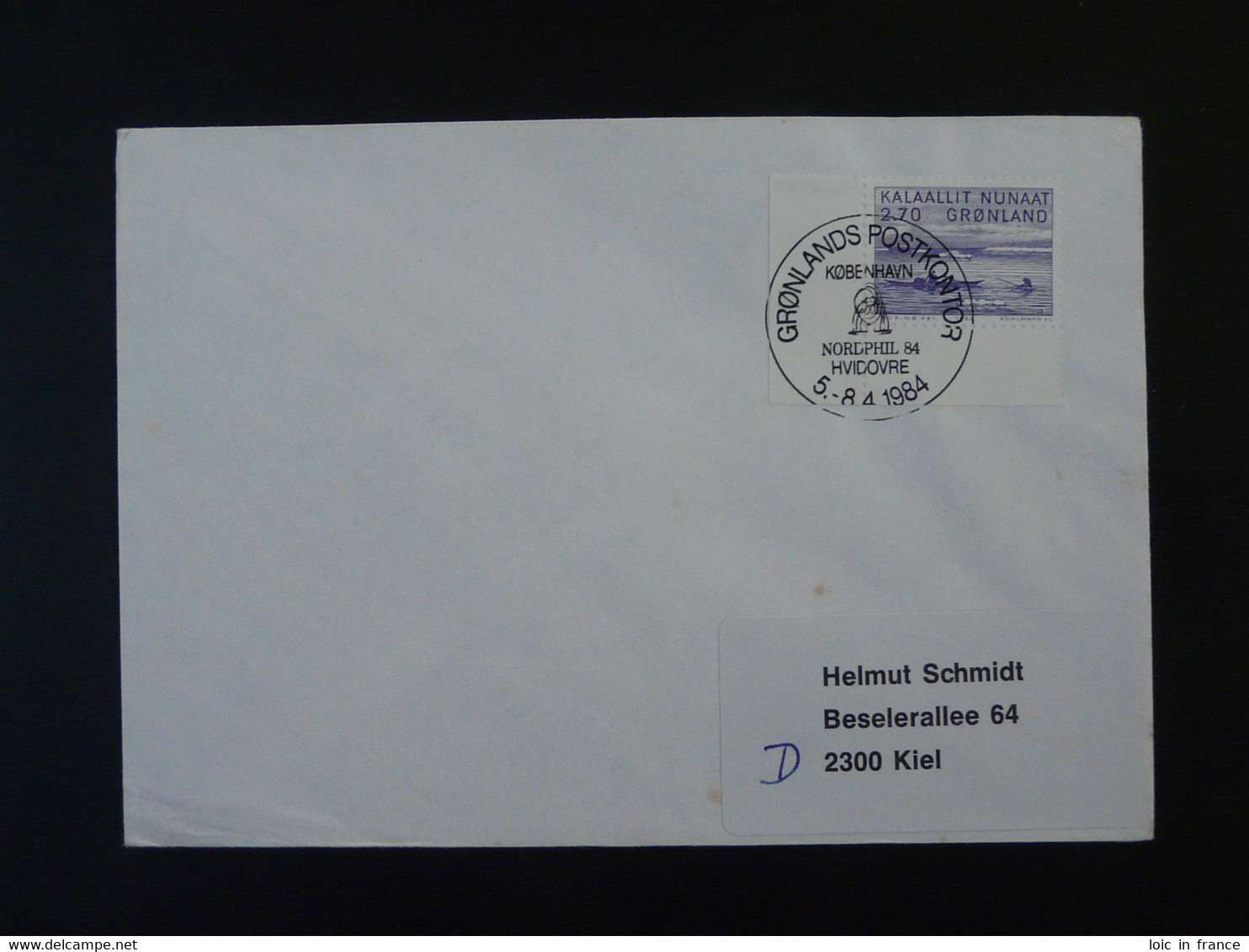 Lettre Cover Obliteration Postmark Nordphil 1984 Groenland Greenland (ex 1) - Poststempel