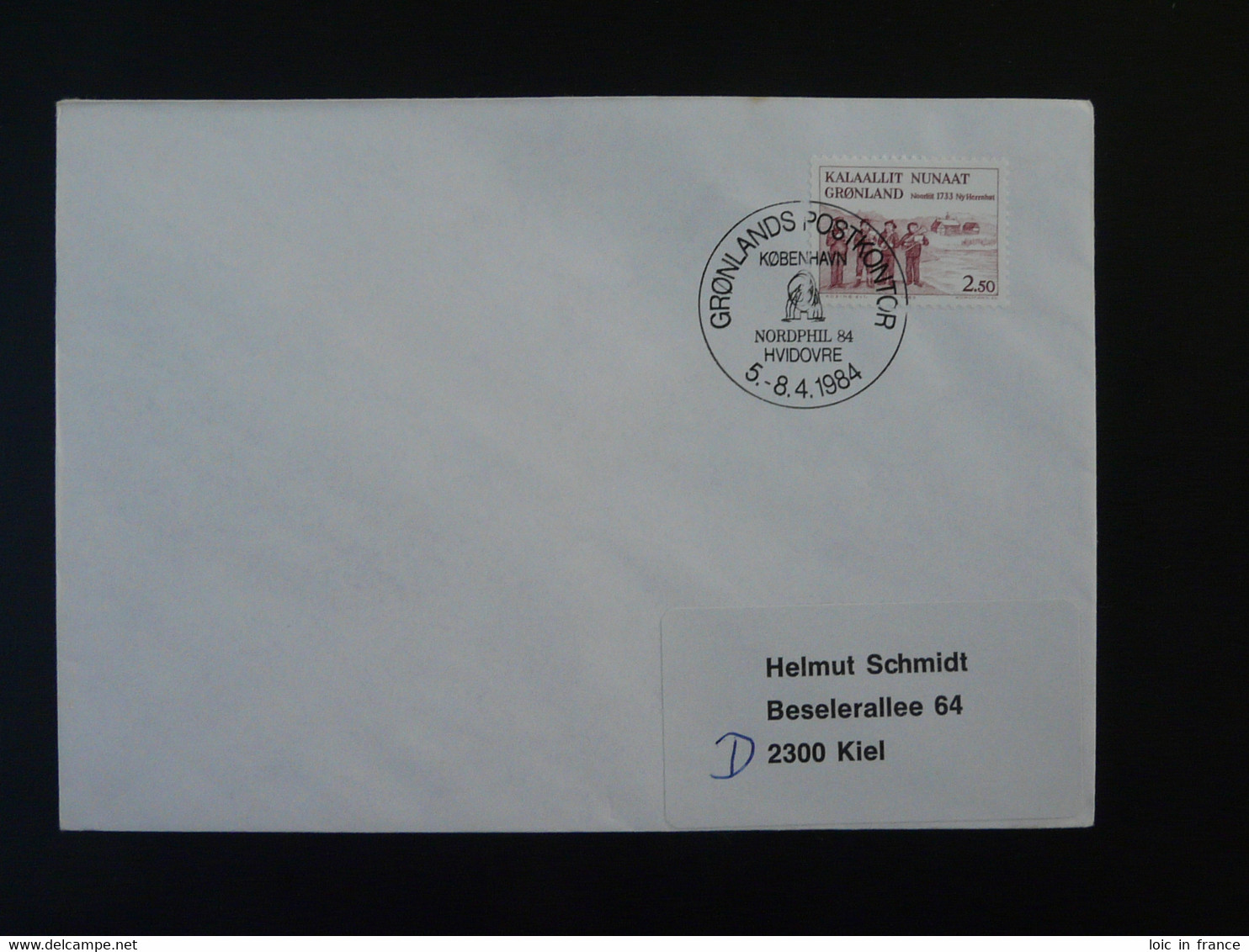 Lettre Cover Obliteration Postmark Nordphil 1984 Groenland Greenland (ex 6) - Storia Postale