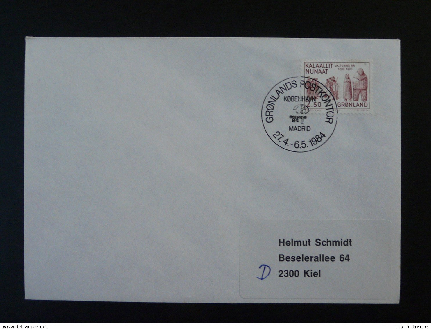 Lettre Cover Obliteration Postmark Espana 1984 Groenland Greenland (ex 9) - Storia Postale