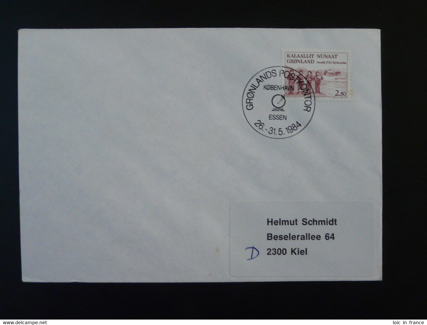 Lettre Cover Obliteration Postmark Essen 1984 Groenland Greenland (ex 4) - Poststempel