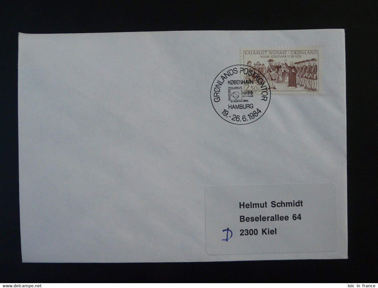 Lettre Cover Obliteration Postmark Hamburg 1984 Groenland Greenland (ex 5) - Poststempel