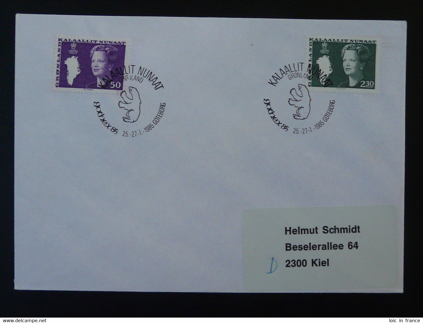 Lettre Cover Obliteration Postmark Gothex 1985 Goteborg Groenland Greenland (ex 2) - Poststempel