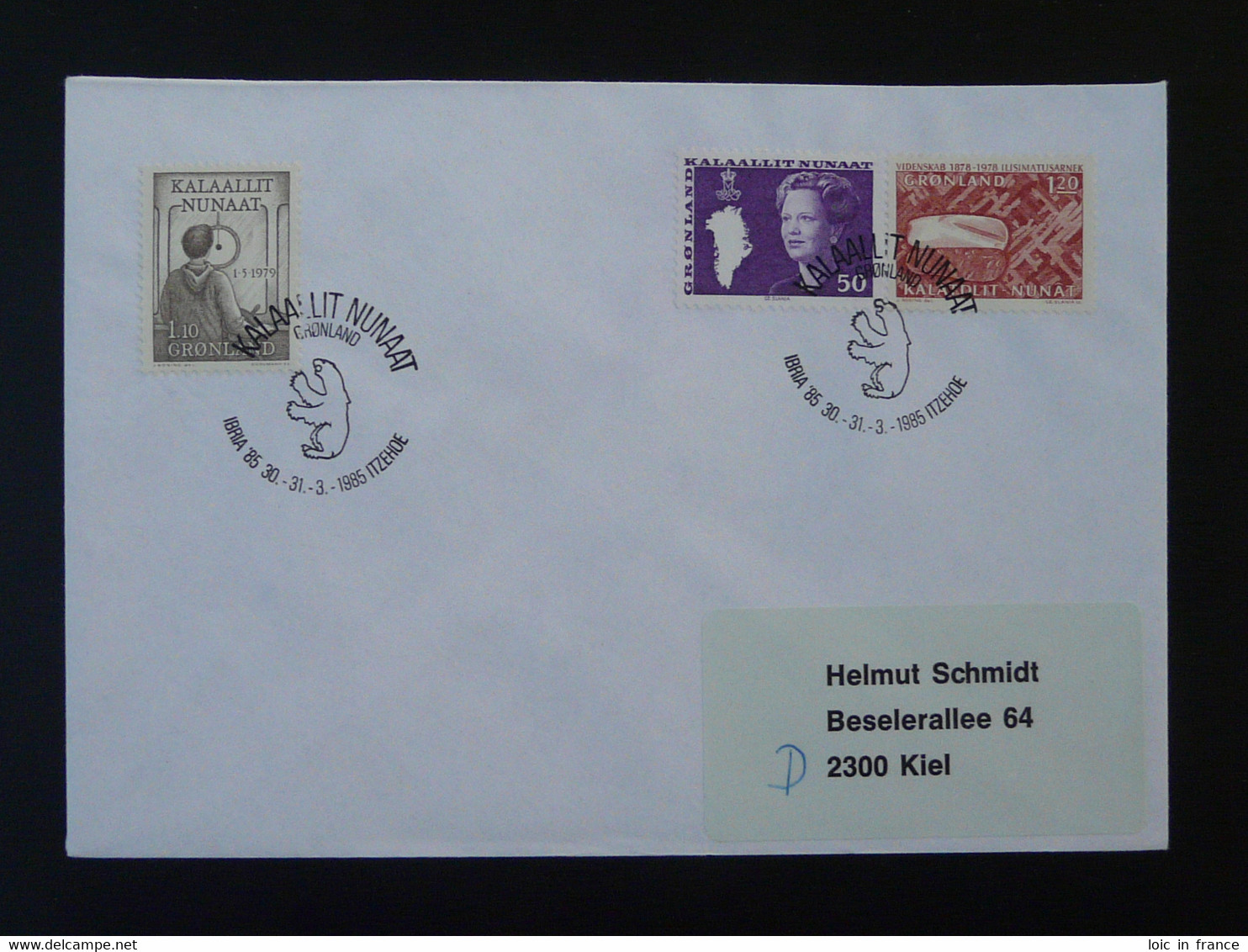 Lettre Cover Obliteration Postmark Ibria 1985 Itzehoe Groenland Greenland (ex 8) - Storia Postale