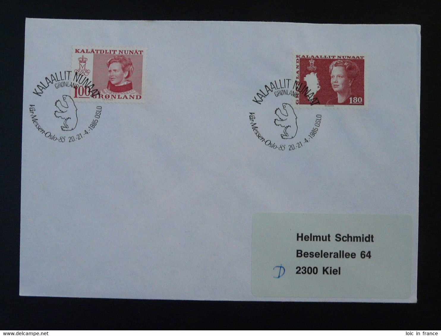 Lettre Cover Obliteration Postmark Oslo Var-Messen 1985 Groenland Greenland (ex 2) - Storia Postale