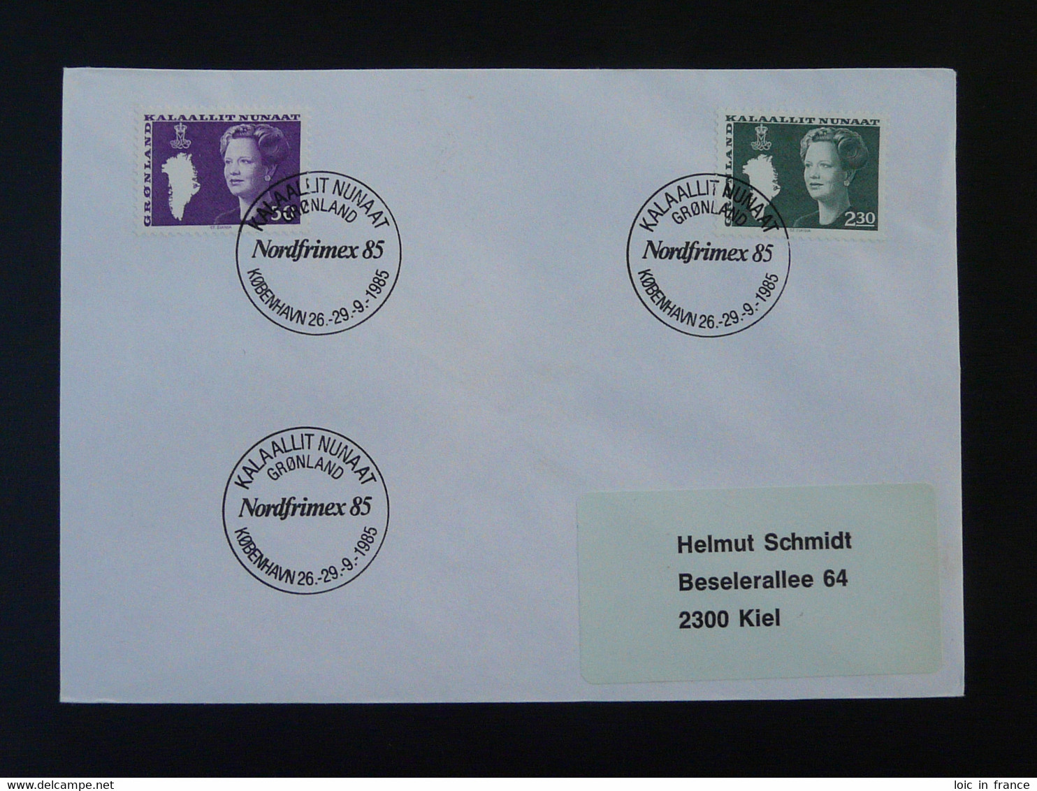 Lettre Cover Obliteration Postmark Nordfrimex 1985 Copenhagen Groenland Greenland (ex 2) - Postmarks