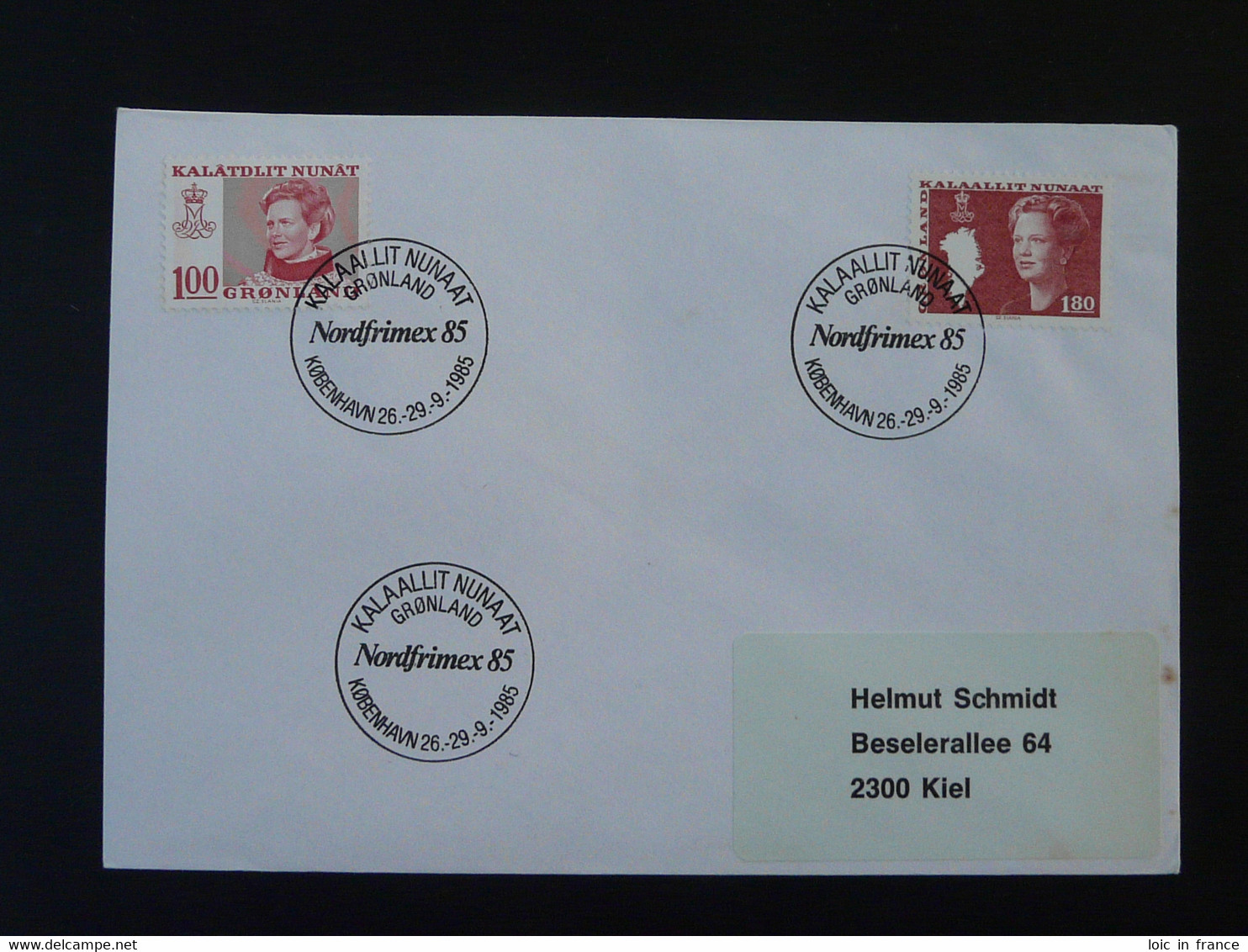 Lettre Cover Obliteration Postmark Nordfrimex 1985 Copenhagen Groenland Greenland (ex 3) - Marcophilie