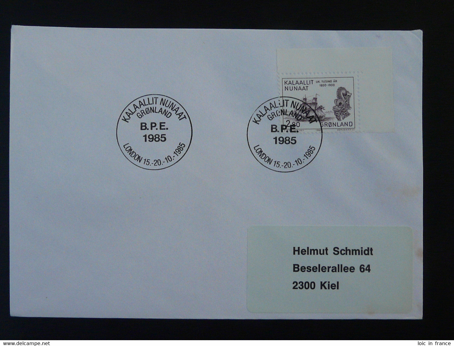 Lettre Cover Obliteration Postmark BPE 1985 London Groenland Greenland (ex 2) - Marcophilie