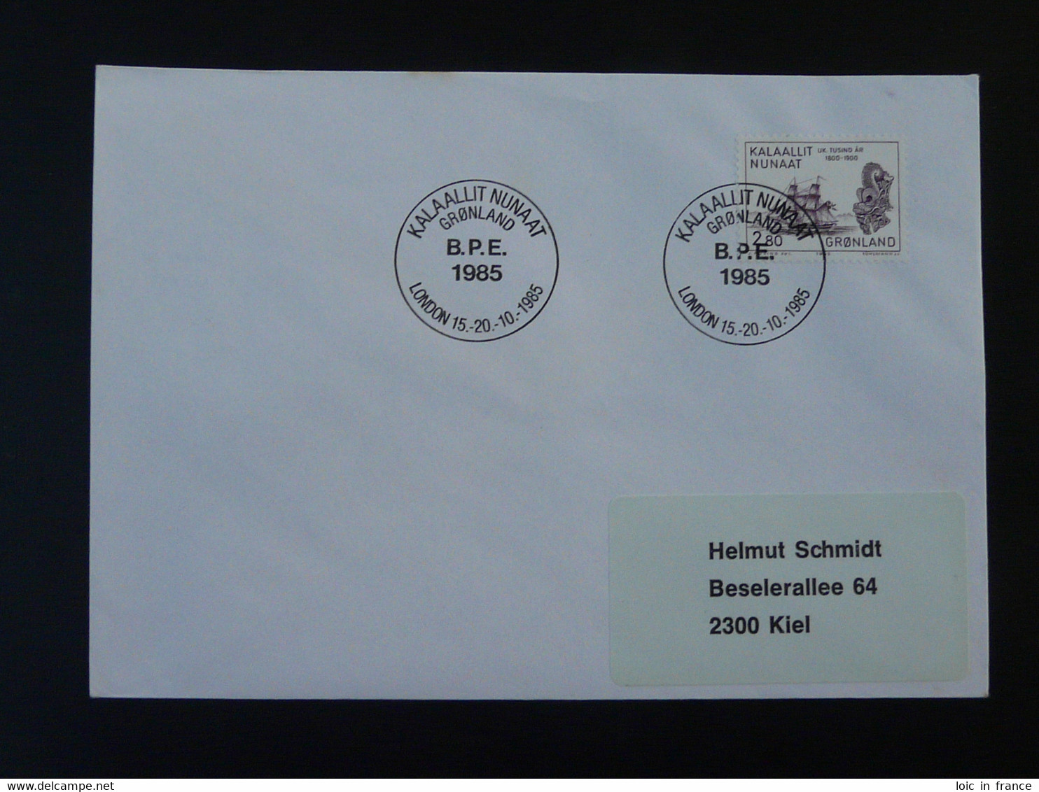 Lettre Cover Obliteration Postmark BPE 1985 London Groenland Greenland (ex 5) - Postmarks