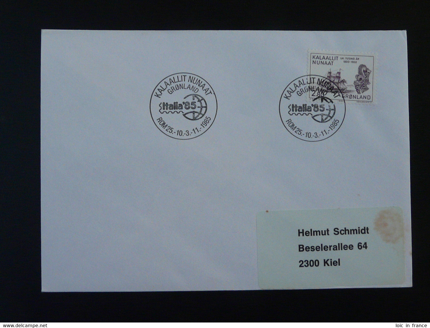 Lettre Cover Obliteration Postmark Italia 1985 Roma Groenland Greenland (ex 3) - Postmarks
