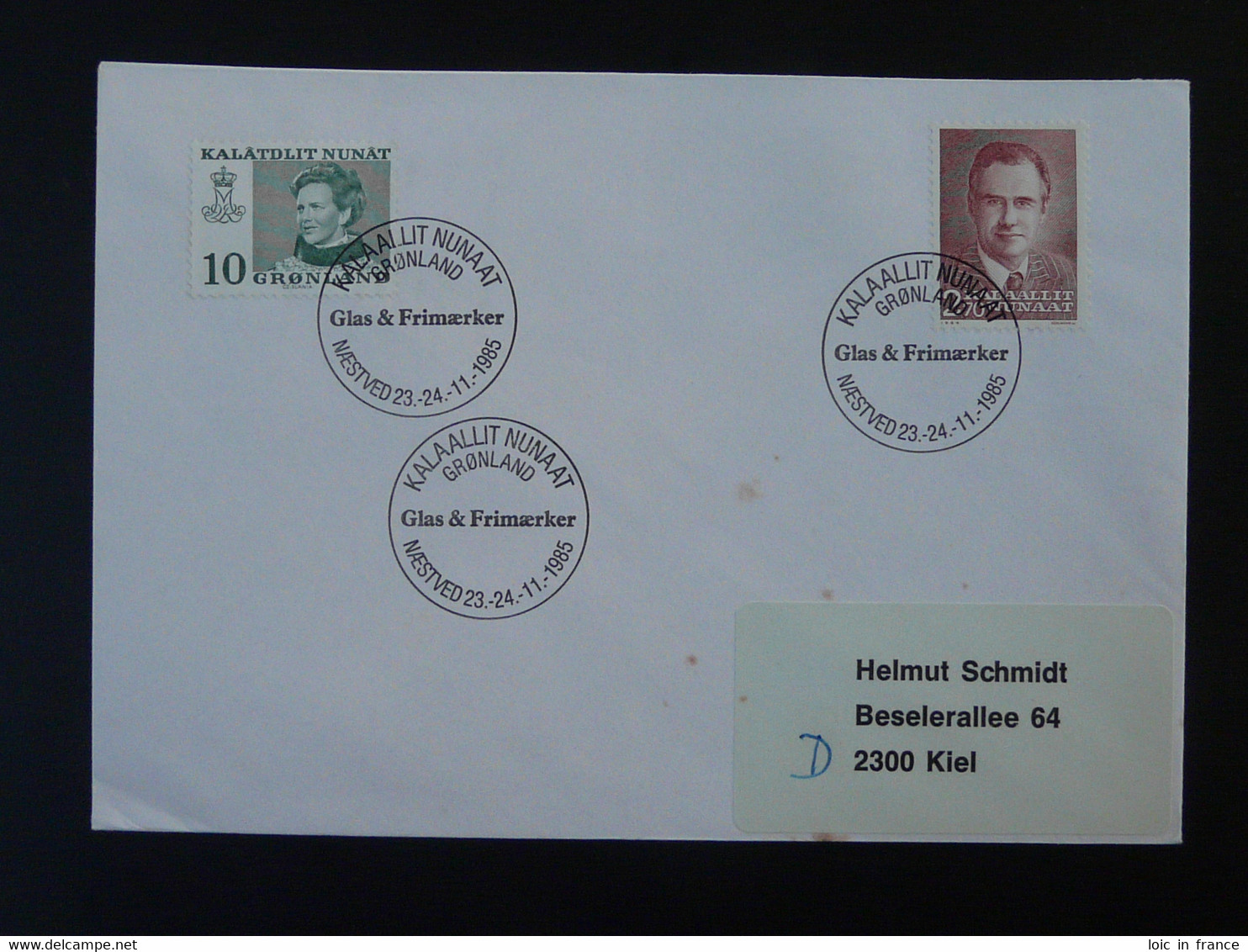 Lettre Cover Obliteration Postmark Naestved Groenland Greenland 1985 (ex 1) - Postmarks