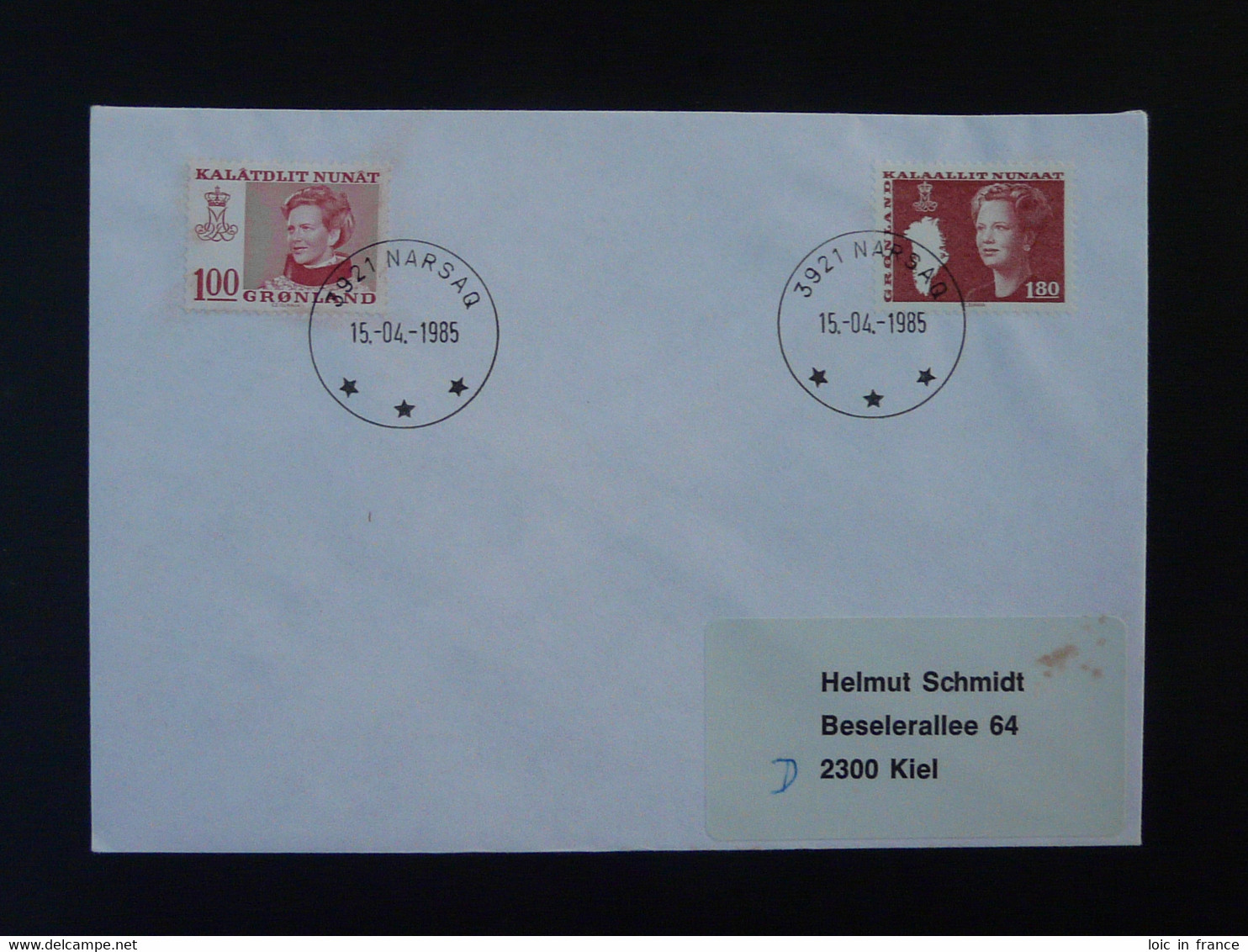 Lettre Cover Obliteration Postmark Narsaq Groenland Greenland 1985 (ex 1) - Postmarks