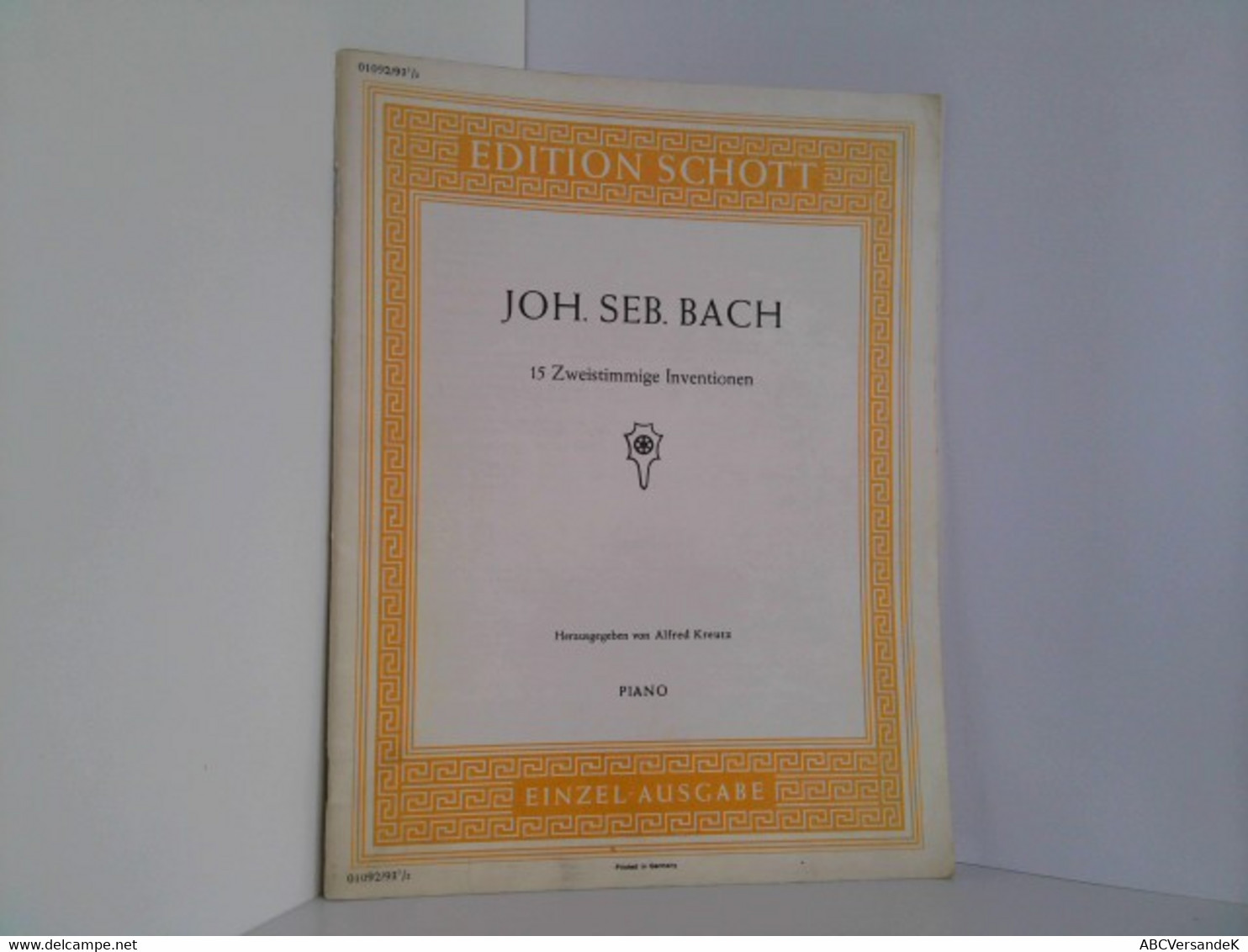 Joh. Seb. Bach: 15 Zweistimmige Inventionen. Piano, Einzel-Ausgabe. Edition Schott 01092/93 1/2 - Música