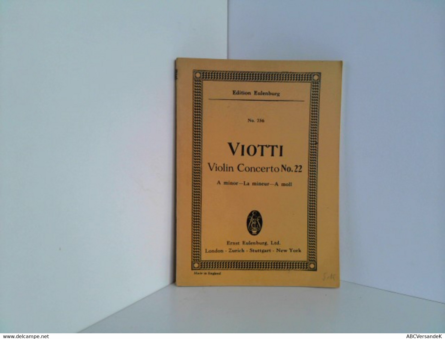 Edition Eulenburg. No. 756 - Viotti Violin Concerto No.22 - Música