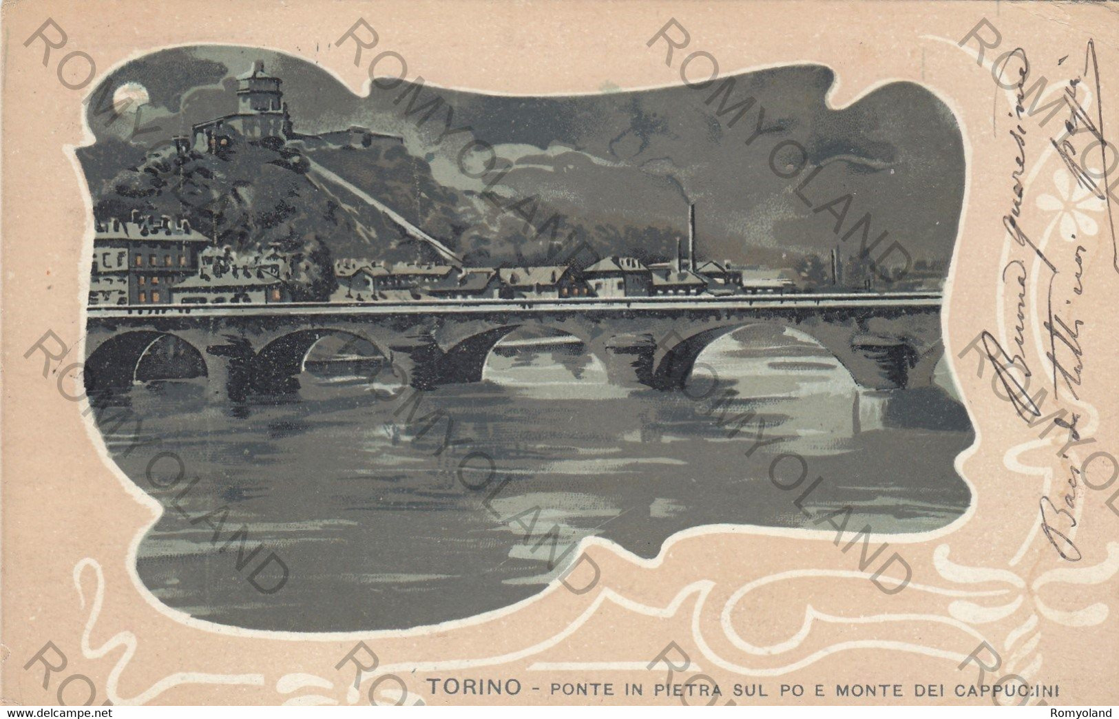 CARTOLINA  TORINO,PIEMONTE,PONTE IN PIETRA SUL PO E MONTE DEI CAPPUCCINI,BELLA ITALIA,STORIA,MEMORIA,VIAGGIATA - Bridges