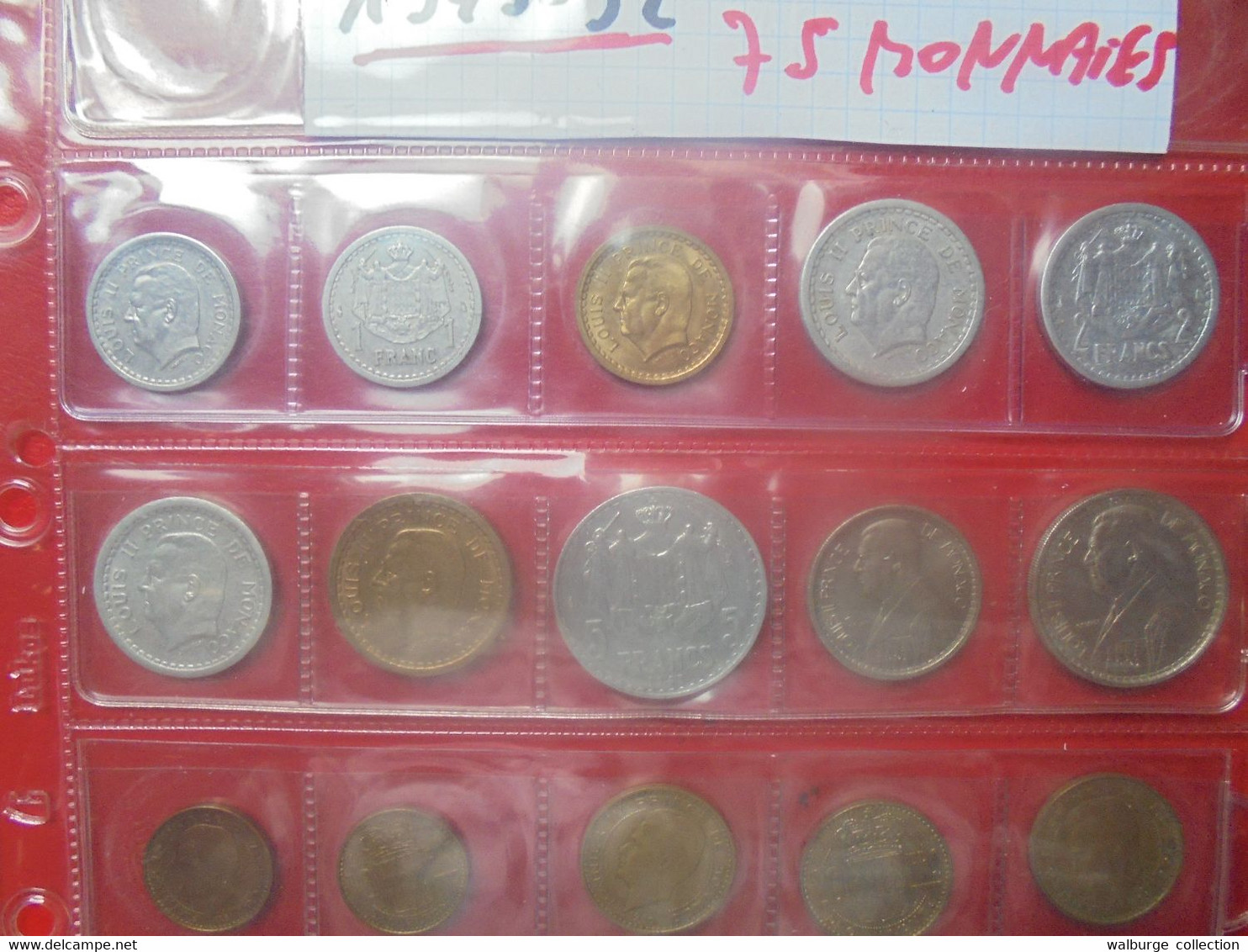 +++MONACO COLLECTION 75 MONNAIES Entre 1943 Et 1992+++TRES BONNE QUALITE Et PRESQUE TOUTES DATES DIFFERENTES+++ - Lots & Kiloware - Coins
