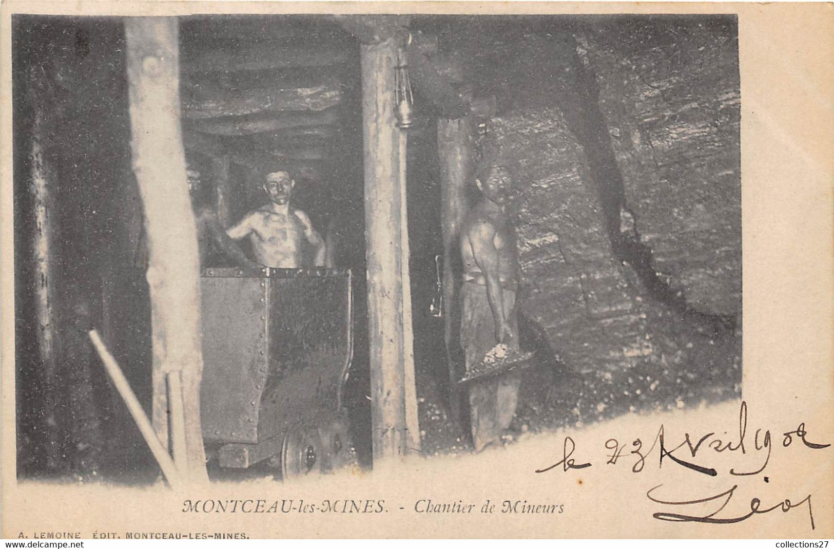 71-MONTCEAU-LES-MINES-CHANTIER DE MINEURS - Montceau Les Mines